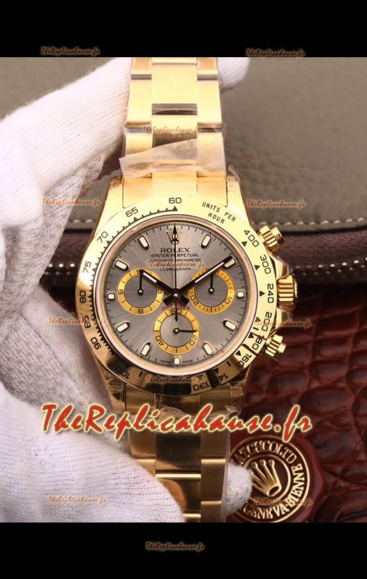 Montre Rolex Cosmograph Daytona 116508 Or Jaune Mouvement original Cal.4130 - Montre améliorée Ultimate 904L Acier