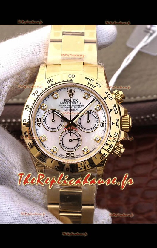 Montre Rolex Cosmograph Daytona 116508 Or Jaune Mouvement original Cal.4130 - Montre améliorée Ultimate 904L Acier