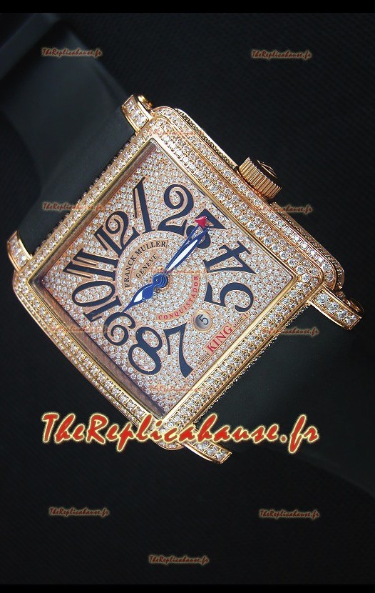 Franck Muller Conquistador King montre automatique en Or Rose Avec bracelet de Nylon