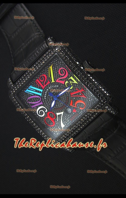 Franck Muller Conquistador King Crazy Colors Montre Réplique Suisse automatique avec boîtier Revêtu en PVD 
