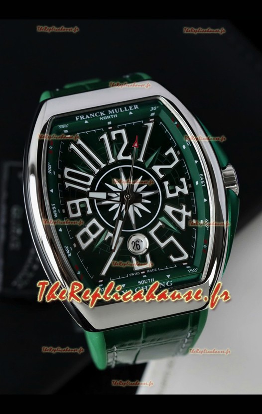 Franck Muller Vanguard Yachting Acier inoxydable Cadran vert Réplique montre suisse 1:1
