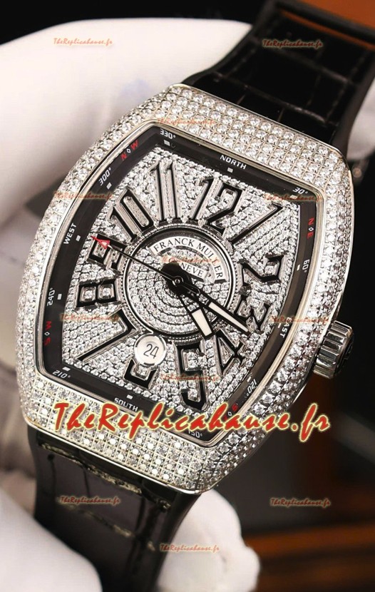Franck Muller Vanguard Edition Réplique Montre Suisse - Chiffres noirs