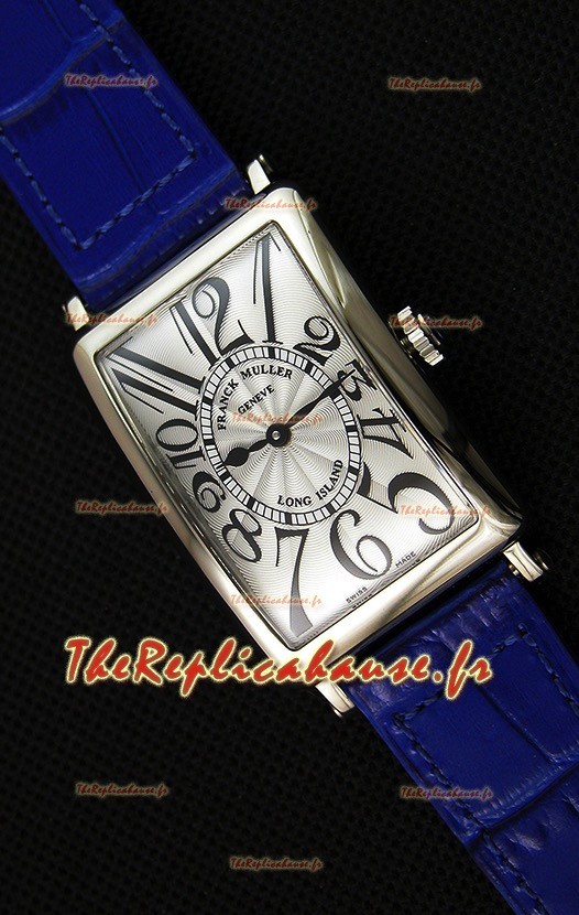 Montre Franck Muller Long Island Montre femme avec mouvement suisse à quartz Bracelet bleu Réplique 