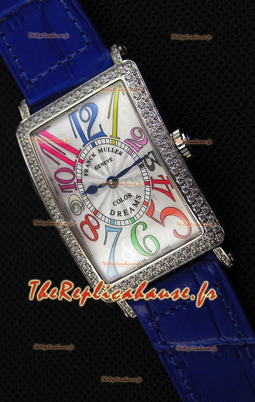 Franck Muller Long Island Color Dreams Montre réplique suisse pour dames — Bracelet bleu