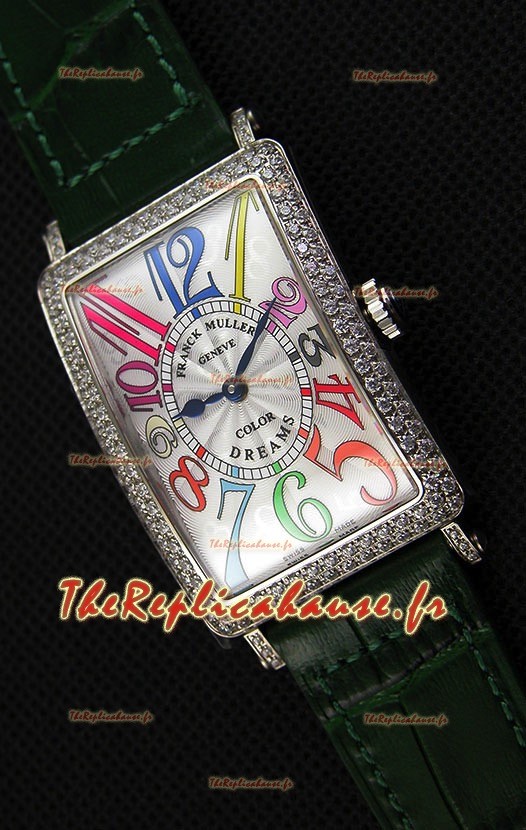 Franck Muller Long Island Color Dreams Montre réplique suisse pour dames — Bracelet vert
