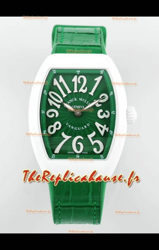Franck Muller Vanguard Yachting V32 Cadran céramique vert/Bracelet Réplique Montre Suisse 