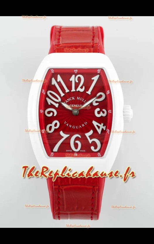 Franck Muller Vanguard Yachting V32 Cadran céramique rouge/ Bracelet Réplique Montre Suisse 