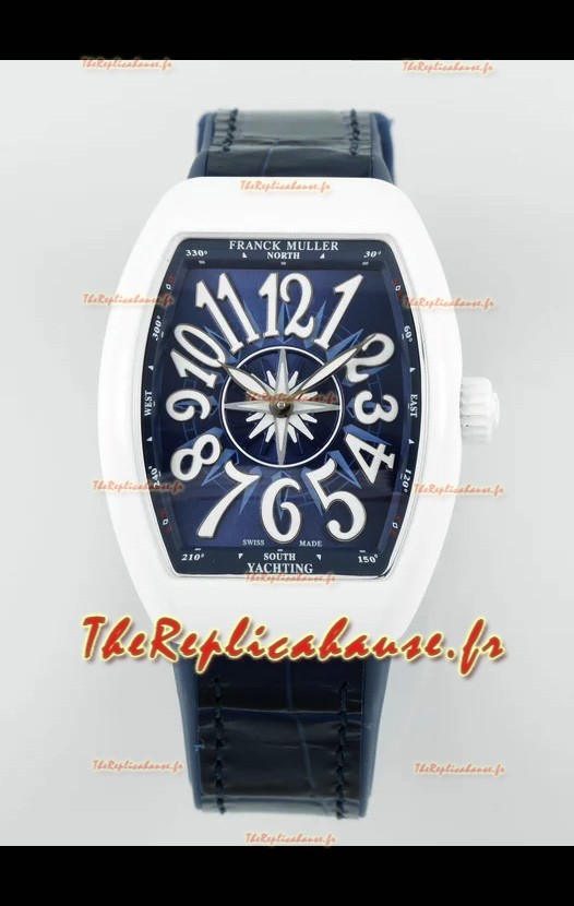 Franck Muller Vanguard Yachting V32 Cadran Bleu/Strap Réplique Montre Suisse 