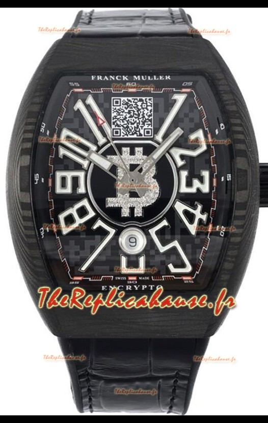 Franck Muller Vanguard Encrypto BTC V45 Boitier en carbone Réplique Montre Suisse
