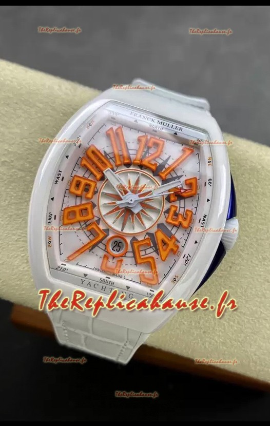 Franck Muller Vanguard Yachting Céramique blanche Montre réplique miroir 1:1 Suisse