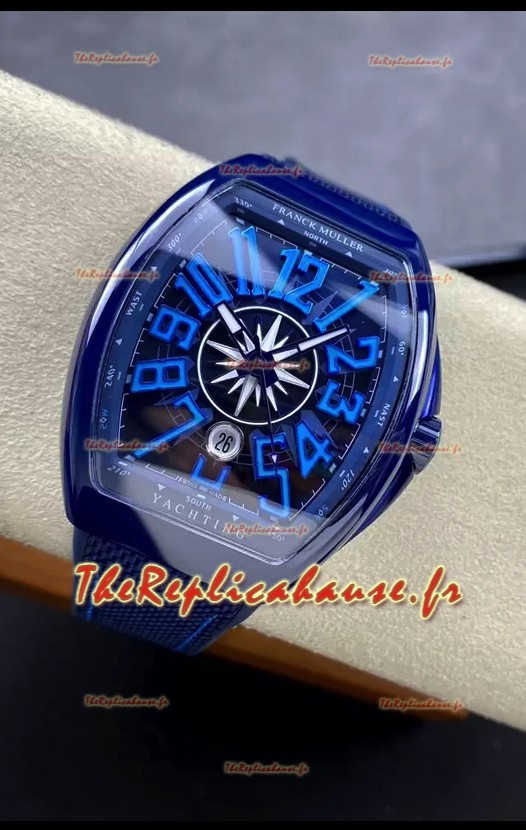 Franck Muller Vanguard Yachting Céramique Bleue Montre Réplique 1:1 Suisse