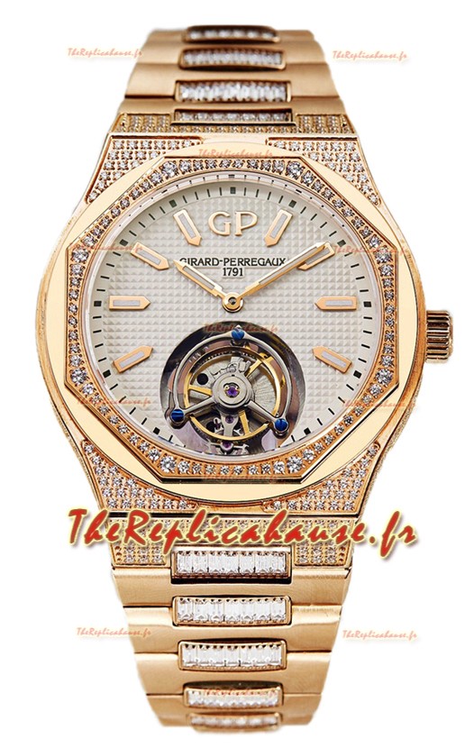 Girard Perregaux Laureato Tourbillon Montre réplique 1:1 suisse Boîtier or rose 