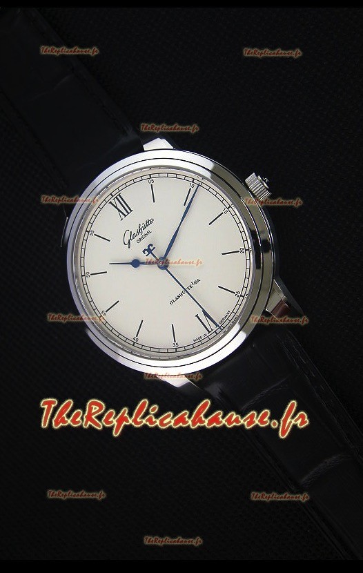 Glashuette Senator Excellence, Cadran Crème-Boîtier en Acier, Montre Réplique Suisse 
