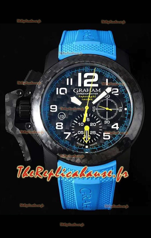 Montre Graham Chronofighter Superlight Carbon Bleu 1:1 Réplique Suisse 