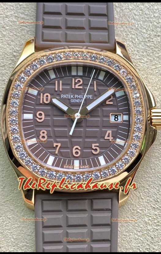 Montre Patek Philippe Aquanaut 5072R-001 Réplique Suisse Montre en Or Rose Cadran Gris - 35MM