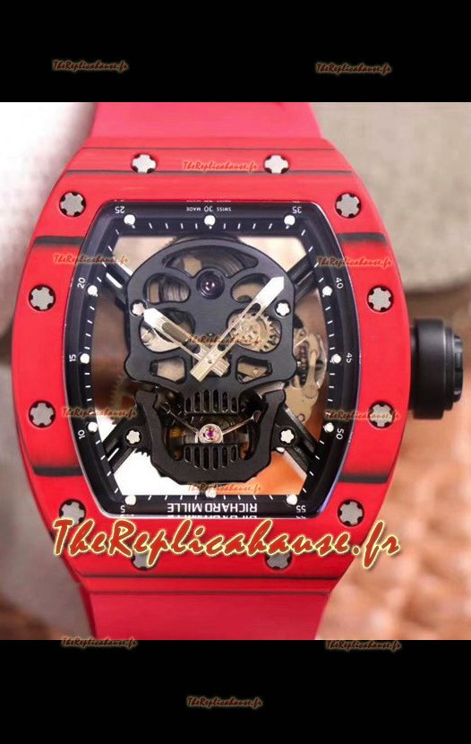 Montre Richard Mille RM052-1 Tourbillon dans un boîtier en céramique rouge - qualité miroir 1:1 