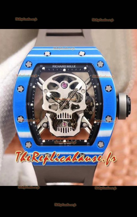 Montre Richard Mille RM052-1 Tourbillon dans un boîtier en céramique bleue - Qualité miroir 1:1 