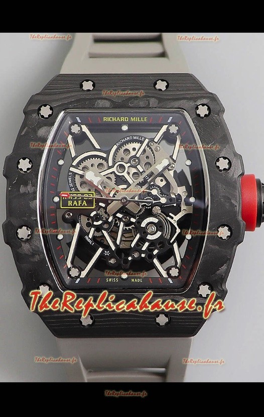 Montre Richard Mille RM35-02 Rafael Nadal Boîtier en carbone forgé avec bracelet gris - Super qualité suisse