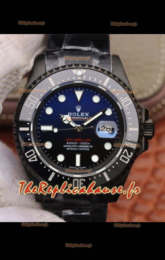 Montre Rolex SeaDweller Deep-Sea Cadran bleu-noir en qualité miroir 1:1 - Boîtier PVD