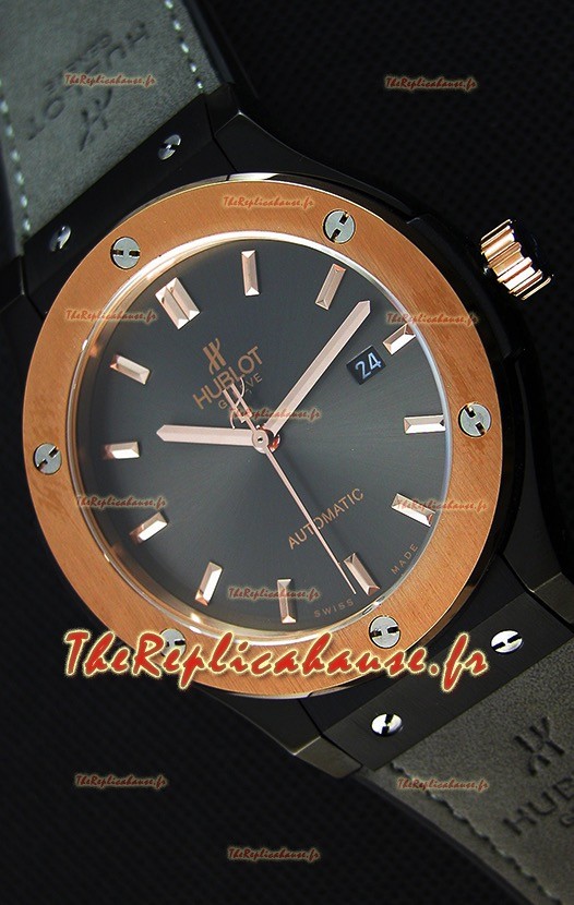 Montre Hublot Classic Fusion Suisse en céramique Cadran gris or optimisé Réplique à l’identique 1:1