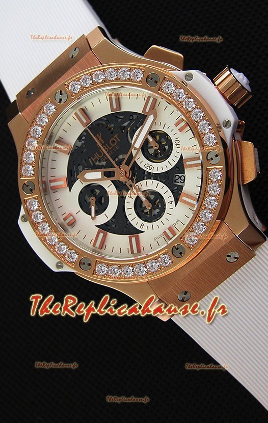 Montre Hublot Big Bang Diamonds suisse rose or Réplique