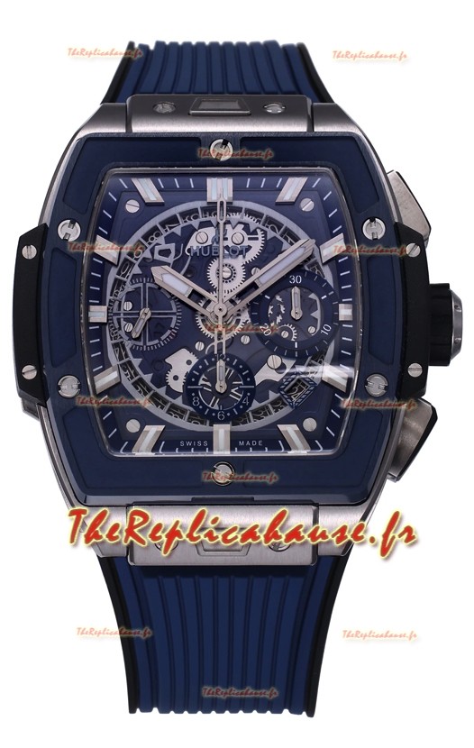 Hublot Spirit of Bang Boîtier Titane Lunette Céramique Cadran Bleu - 42MM Réplique Suisse