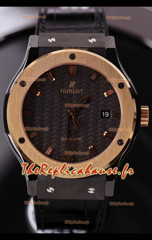 Hublot Classic Fusion Boîtier Céramique Lunette Or Rose Montre Superclone 42MM