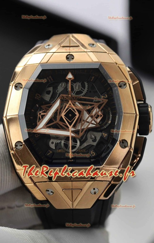 Hublot Spirit of Bang Sang Bleu Édition Or Rose Suisse Réplique de Montre