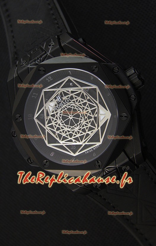 Hublot Big Bang Sang Bleu 45MM Revêtement PVD Noir Montre Réplique Suisse 