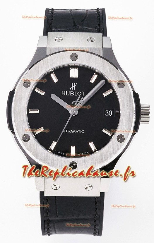 Hublot Super Clone Classic Fusion Titanium 38MM Réplique Montre 1:1 Cadran noir