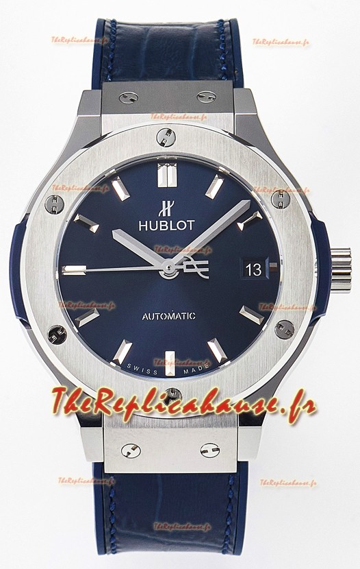 Hublot Super Clone Classic Fusion Titanium 38MM Réplique Montre 1:1 Cadran bleu