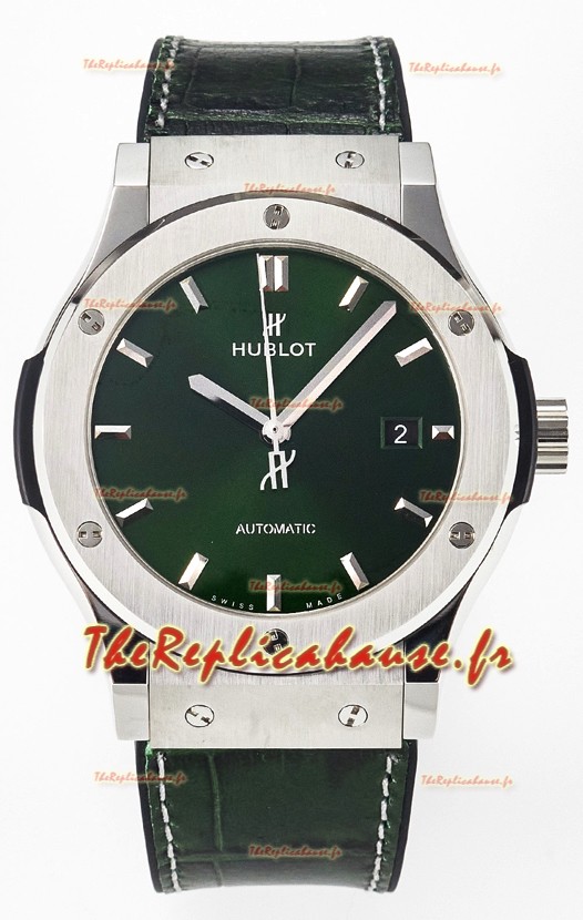 Hublot Super Clone Classic Fusion Titanium 42MM Réplique Montre 1:1 Cadran vert
