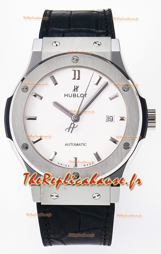Hublot Super Clone Classic Fusion Titanium 42MM Réplique Montre 1:1 Cadran blanc