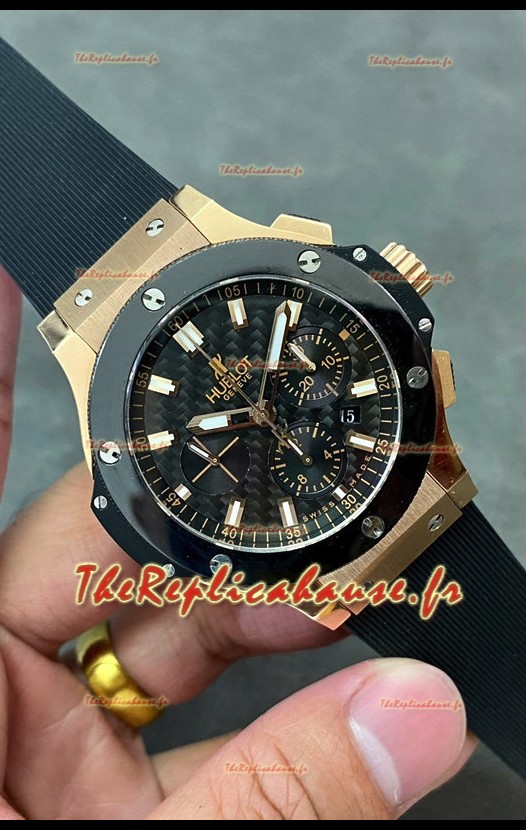 Montre Hublot Big Bang Super Clone Cadran carbone Boîtier or rose 44MM 