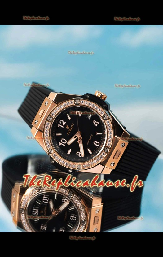 Hublot Big Bang One Click King Cadran noir Or Rose Réplique de Montre Suisse 39MM