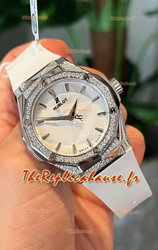 Hublot Classic Fusion Orlinski Édition sertie de diamants Cadran blanc Montre réplique suisse 40MM