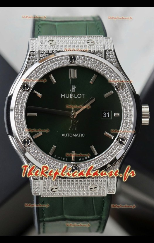 Hublot Classic Fusion Automatique Acier Cadran Vert 42MM Superclone Réplique Montre