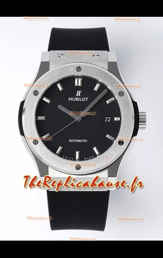 Hublot Classic Fusion Acier Cadran noir 42MM Montre réplique 1:1 Qualité miroir