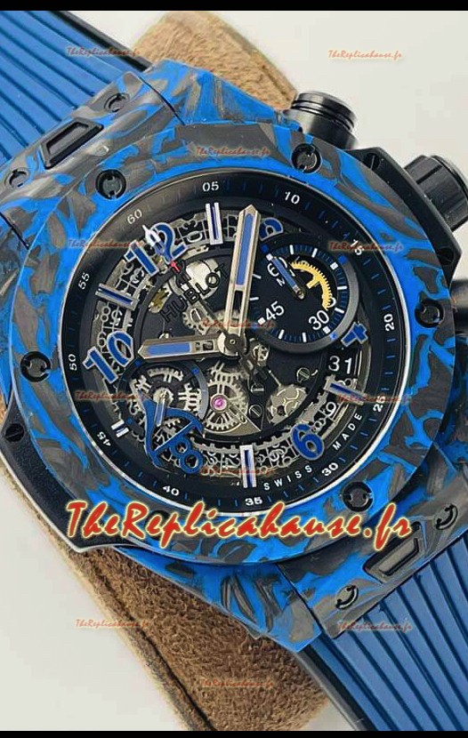Hublot Big Bang Unico Carbone Bleu Las Vegas Boutique Edition Réplique Montre Suisse 
