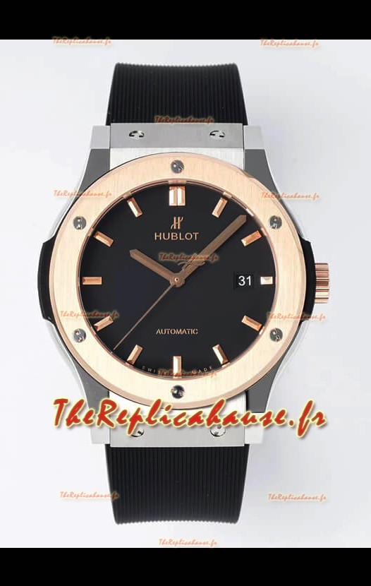 Hublot Classic Fusion Deux tons Cadran noir 42MM Montre réplique 1:1 Qualité miroir