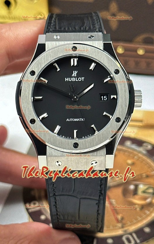 Hublot Super Clone Classic Fusion Titane Montre Cadran Noir 42MM 