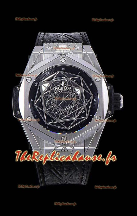 Montre Hublot Big Bang One Click Sang Bleu Réplique miroir 1:1 45mm - Cadran noir
