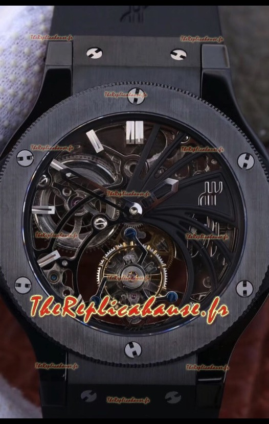Montre Hublot Classic Fusion Swiss Tourbillon 1:1 Réplique Miroir - Boîtier Céramique 45MM
