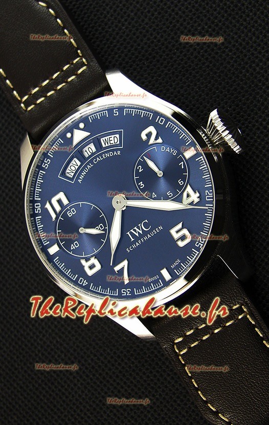 Montre IWC Big Pilot Annual Calender Cadran bleu acier Édition Le Petit Prince Répliquée à l’identique 1:1