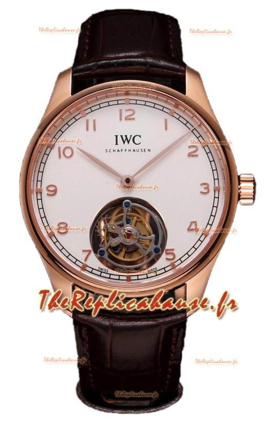 IWC Portugieser IW545801 Hand-Wound Genuine Tourbillon Or Rose Réplique Montre Suisse 