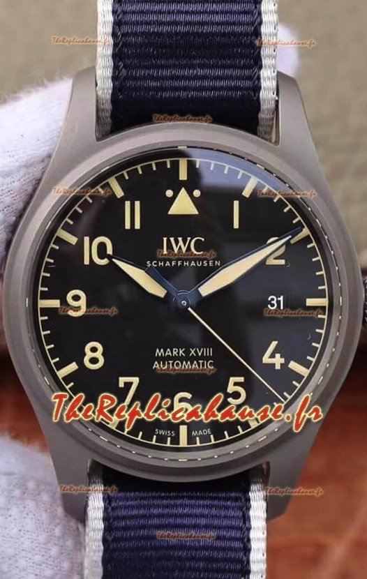 IWC Pilot's MARK XVIII Heritage 1:1 Montre Suisse Boîtier Titane NATO STRAP