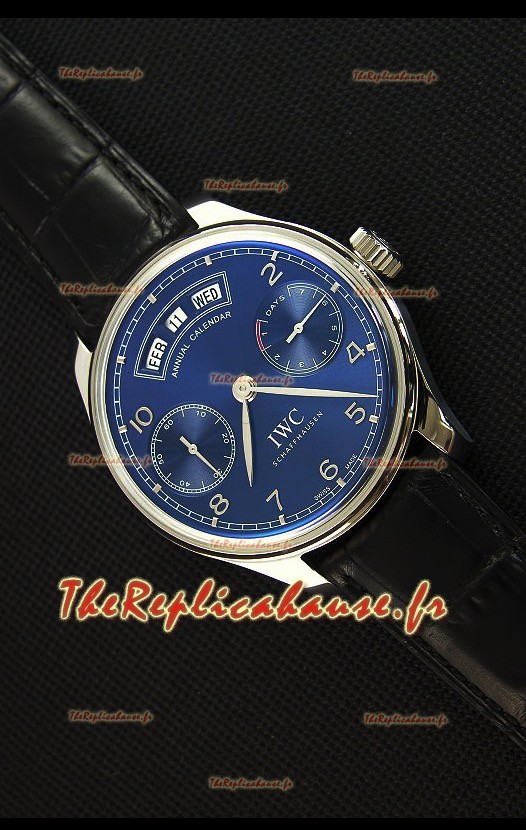 IWC Portugieser Annual Calender Midnight Beu IW503502 Montre Réplique 1:1 Miroir 