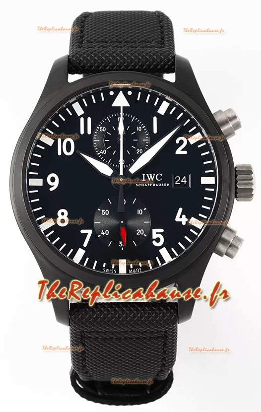 IWC Pilot's Chronograph Top Gun Ceramic IW389001 Réplique miroir 1:1 avec cadran noir