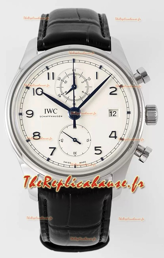 IWC Portugieser Chronograph Classic IW390302 Cadran blanc Réplique Montre Suisse