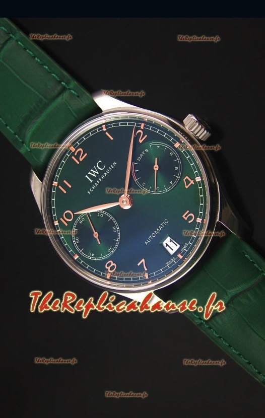 Montre Replica Miroir 1:1 IWC Portugieser Swiss avec Boitiers en Acier Inoxydable avec un Cadran Vert 